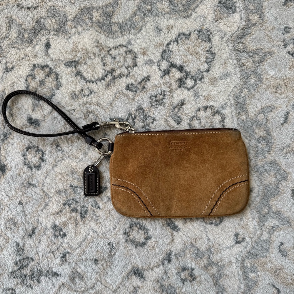 Vintage suede COACH wristlet